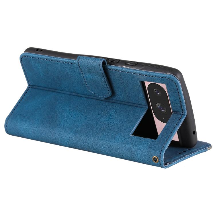 For Google Pixel 10 / 10 Pro Nail Skin Feel Stitching Calf Texture Leather Phone Case(Blue) - Google Cases by buy2fix | Online Shopping UK | buy2fix