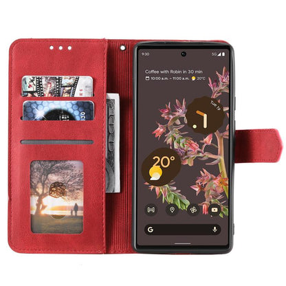 For Google Pixel 10 / 10 Pro Nail Skin Feel Stitching Calf Texture Leather Phone Case(Red) - Google Cases by buy2fix | Online Shopping UK | buy2fix