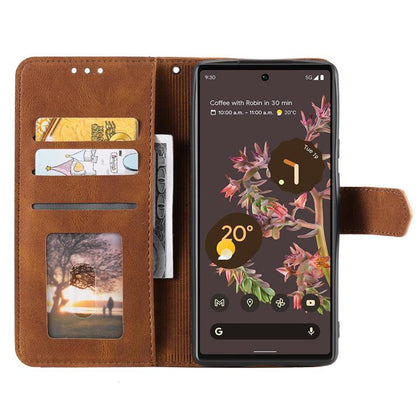 For Google Pixel 10 / 10 Pro Nail Skin Feel Stitching Calf Texture Leather Phone Case(Brown) - Google Cases by buy2fix | Online Shopping UK | buy2fix