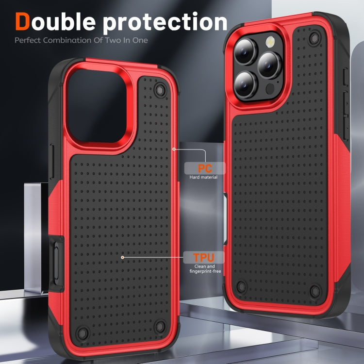 For iPhone 16 Pro Max PC + TPU Shockproof Protective Phone Case(Red+Black) - iPhone 16 Pro Max Cases by buy2fix | Online Shopping UK | buy2fix