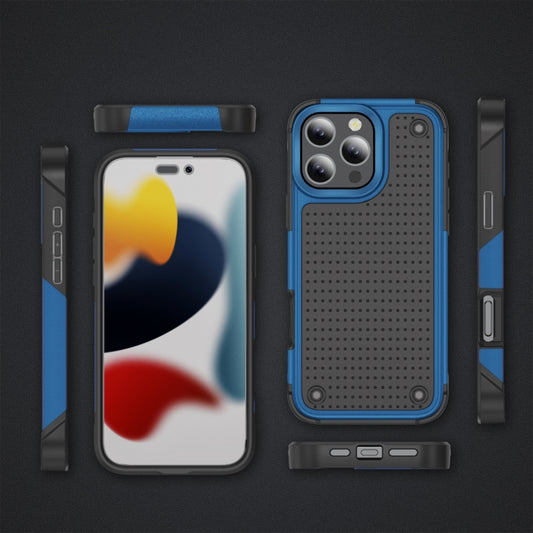 For iPhone 16 Pro PC + TPU Shockproof Protective Phone Case(Blue+Black) by buy2fix