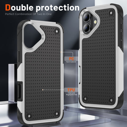 For iPhone 16 Plus PC + TPU Shockproof Protective Phone Case(White+Black) - iPhone 16 Plus Cases by buy2fix | Online Shopping UK | buy2fix