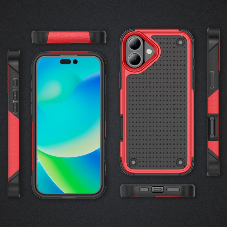 For iPhone 16 Plus PC + TPU Shockproof Protective Phone Case(Red+Black) - iPhone 16 Plus Cases by buy2fix | Online Shopping UK | buy2fix