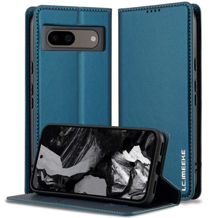 For Google Pixel 7A LC.IMEEKE L1 Series Frosted Fine Texture PU Phone Case(Blue) - Google Cases by LC.IMEEKE | Online Shopping UK | buy2fix