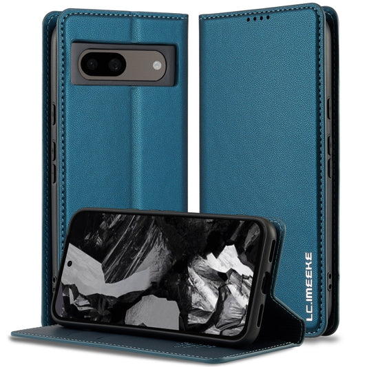 For Google Pixel 8 LC.IMEEKE L1 Series Frosted Fine Texture PU Phone Case(Blue) - Google Cases by LC.IMEEKE | Online Shopping UK | buy2fix