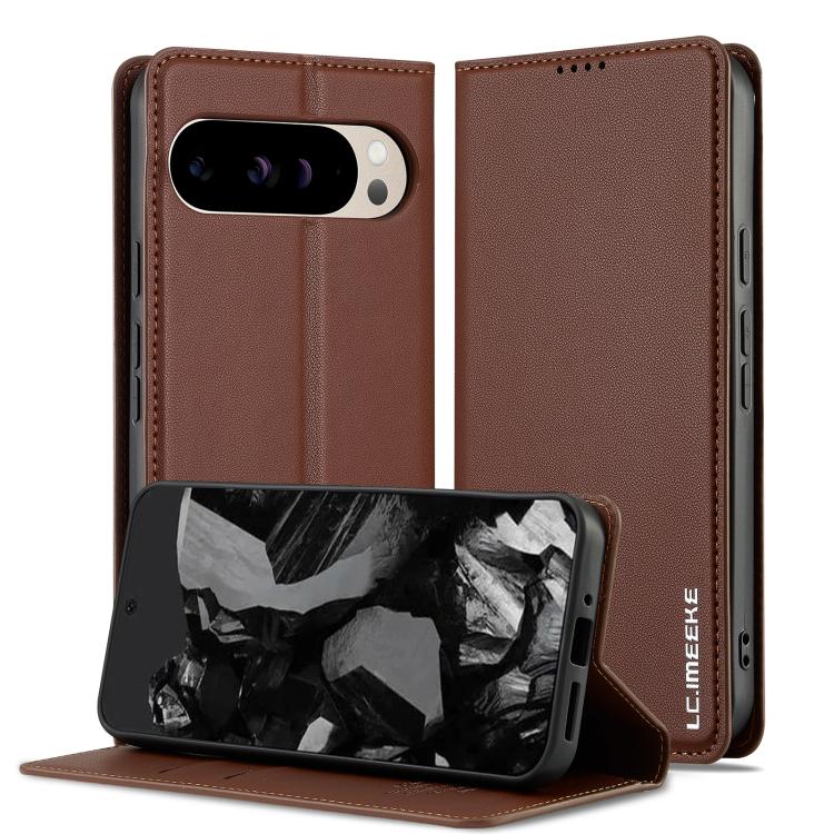 For Google Pixel 10 Pro XL LC.IMEEKE L1 Series Frosted Fine Texture PU Phone Case(Brown) - Google Cases by LC.IMEEKE | Online Shopping UK | buy2fix