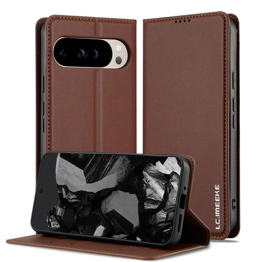 For Google Pixel 10 Pro XL LC.IMEEKE L1 Series Frosted Fine Texture PU Phone Case(Brown) - Google Cases by LC.IMEEKE | Online Shopping UK | buy2fix