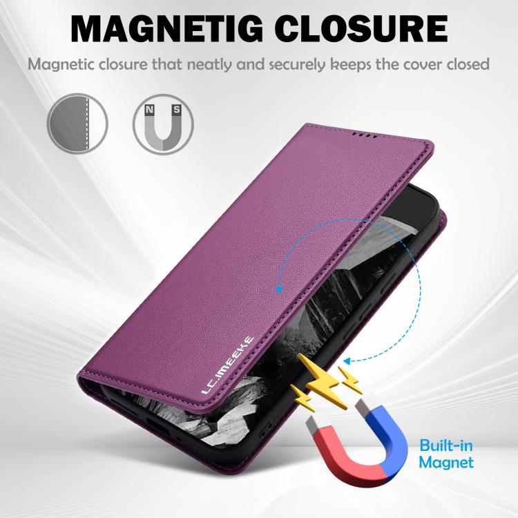 For Google Pixel 10 Pro XL LC.IMEEKE L1 Series Frosted Fine Texture PU Phone Case(Purple) - Google Cases by LC.IMEEKE | Online Shopping UK | buy2fix