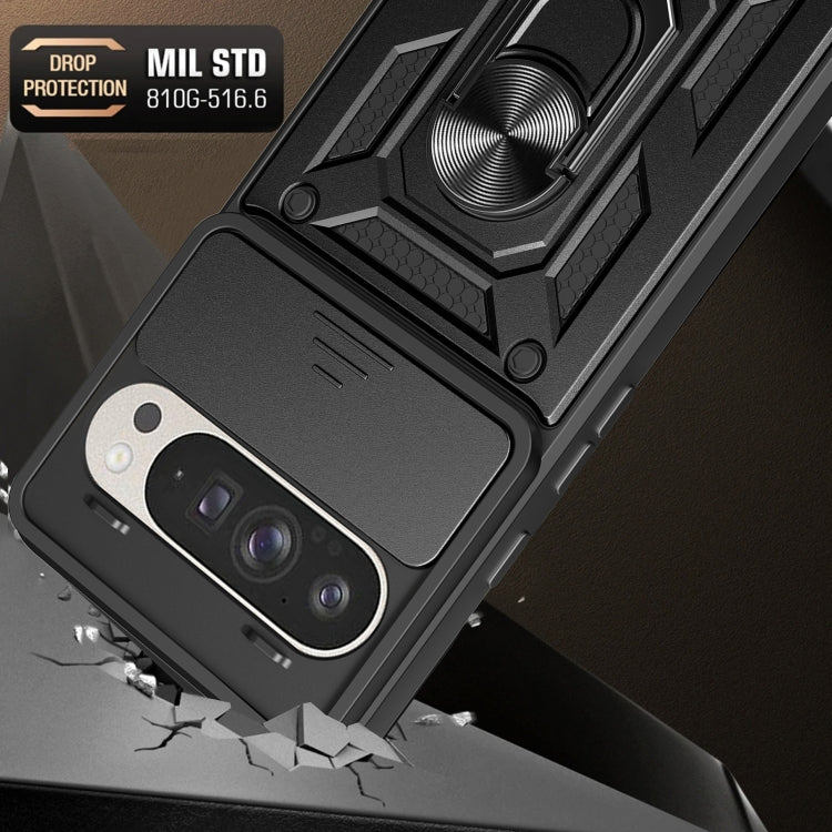 For Google Pixel 9 / 9 Pro Sliding Camera Cover Design TPU+PC Phone Case(Gold) by buy2fix