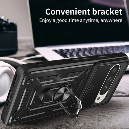 For Google Pixel 9 / 9 Pro Sliding Camera Cover Design TPU+PC Phone Case(Gold) by buy2fix