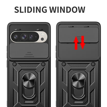 For Google Pixel 9 / 9 Pro Sliding Camera Cover Design TPU+PC Phone Case(Rose Gold) by buy2fix