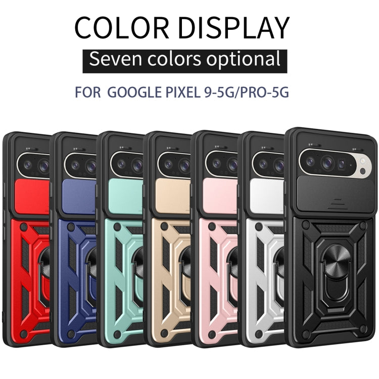 For Google Pixel 9 / 9 Pro Sliding Camera Cover Design TPU+PC Phone Case(Silver) - Google Cases by buy2fix | Online Shopping UK | buy2fix