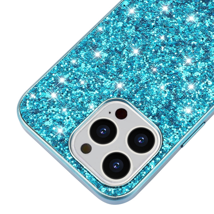 For iPhone 16 Pro Glitter Powder Shockproof TPU Phone Case(Blue) - iPhone 16 Pro Cases by buy2fix | Online Shopping UK | buy2fix