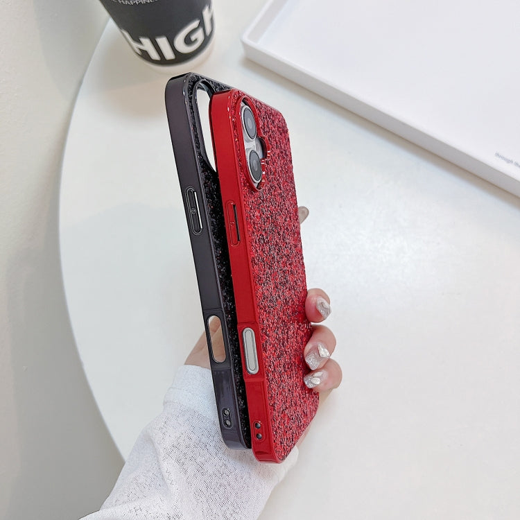 For iPhone 16 Glitter Powder Shockproof TPU Phone Case(Red) - iPhone 16 Cases by buy2fix | Online Shopping UK | buy2fix