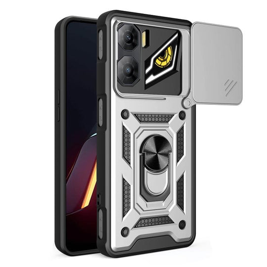 For ZTE nubia Neo 3 Sliding Camera Cover Design TPU+PC Phone Case(Silver)
