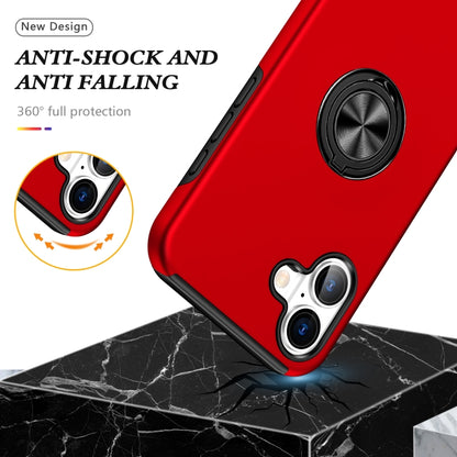 For iPhone 16 PC + TPU Magnetic Phone Case with Invisible Ring Holder(Red) by buy2fix