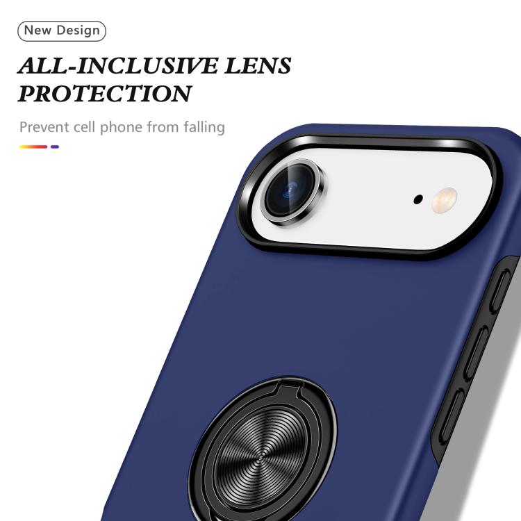 For iPhone Air PC + TPU Magnetic Phone Case with Invisible Ring Holder(Navy Blue) - iPhone Air Cases by buy2fix | Online Shopping UK | buy2fix