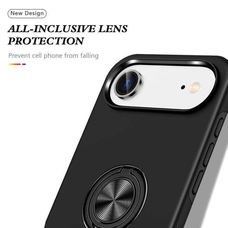 For iPhone Air PC + TPU Magnetic Phone Case with Invisible Ring Holder(Black) - iPhone Air Cases by buy2fix | Online Shopping UK | buy2fix