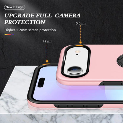 For iPhone Air PC + TPU Magnetic Phone Case with Invisible Ring Holder(Rose Gold) - iPhone Air Cases by buy2fix | Online Shopping UK | buy2fix