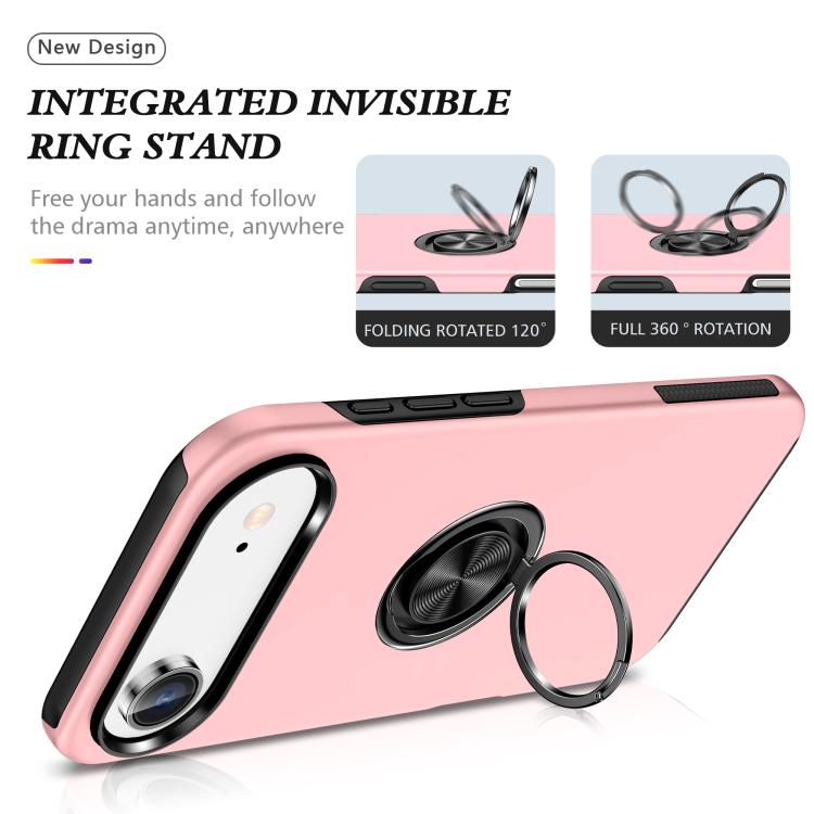For iPhone Air PC + TPU Magnetic Phone Case with Invisible Ring Holder(Rose Gold) - iPhone Air Cases by buy2fix | Online Shopping UK | buy2fix