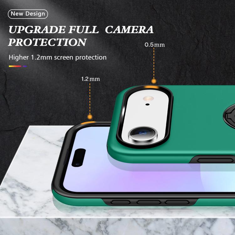 For iPhone Air PC + TPU Magnetic Phone Case with Invisible Ring Holder(Dark Green) - iPhone Air Cases by buy2fix | Online Shopping UK | buy2fix