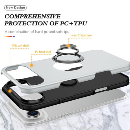 For iPhone Air PC + TPU Magnetic Phone Case with Invisible Ring Holder(Silver) - iPhone Air Cases by buy2fix | Online Shopping UK | buy2fix