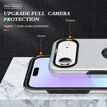 For iPhone Air PC + TPU Magnetic Phone Case with Invisible Ring Holder(Silver) - iPhone Air Cases by buy2fix | Online Shopping UK | buy2fix