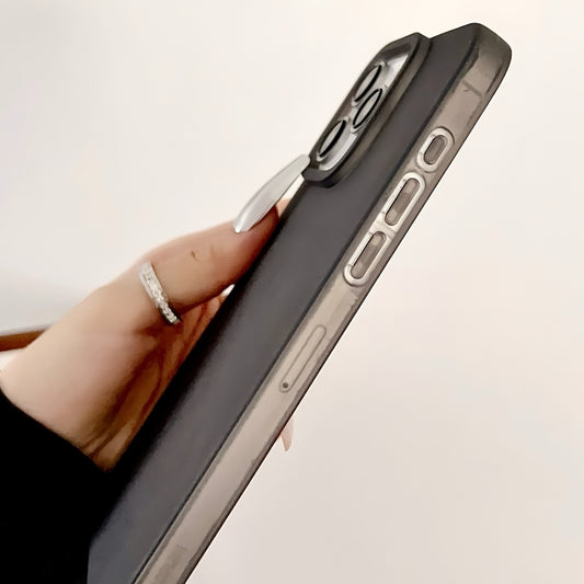 For iPhone 16 Plus Frosted Translucent TPU Full Coverage Phone Case(Black) by buy2fix