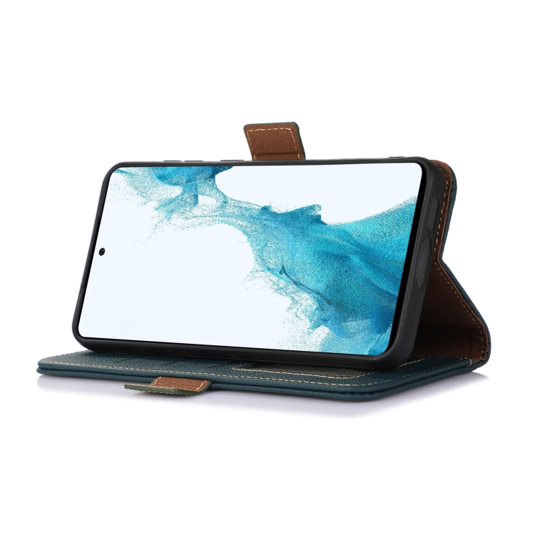 For Samsung Galaxy A06 4G Side-Magnetic TJ Genuine Leather RFID Phone Case(Green) - Galaxy Phone Cases by buy2fix | Online Shopping UK | buy2fix