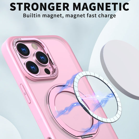 For iPhone 16 Pro Max Wing Series MagSafe Magnetic Ring Holder Phone Case(Pink) by buy2fix