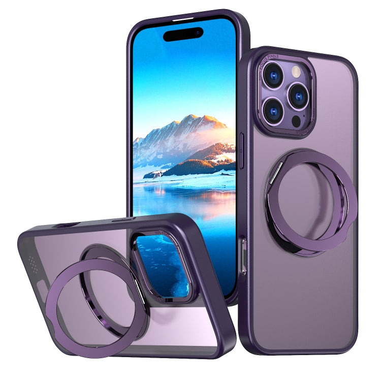 For iPhone 16 Pro Wing Series MagSafe Magnetic Ring Holder Phone Case(Dark Purple) by buy2fix