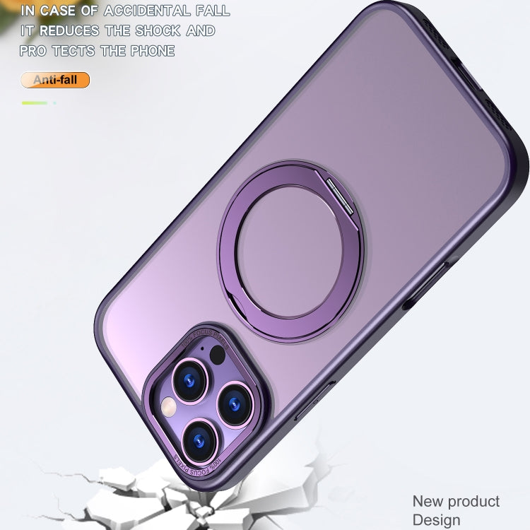 For iPhone 16 Pro Wing Series MagSafe Magnetic Ring Holder Phone Case(Dark Purple) by buy2fix