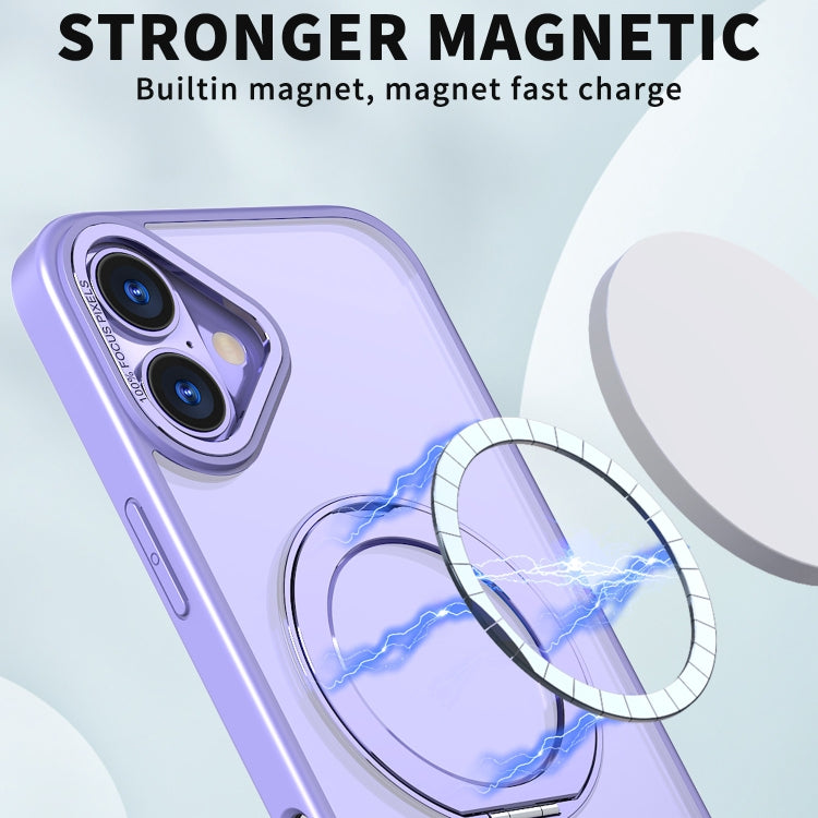 For iPhone 16 Wing Series MagSafe Magnetic Ring Holder Phone Case(Light Purple) - iPhone 16 Cases by buy2fix | Online Shopping UK | buy2fix