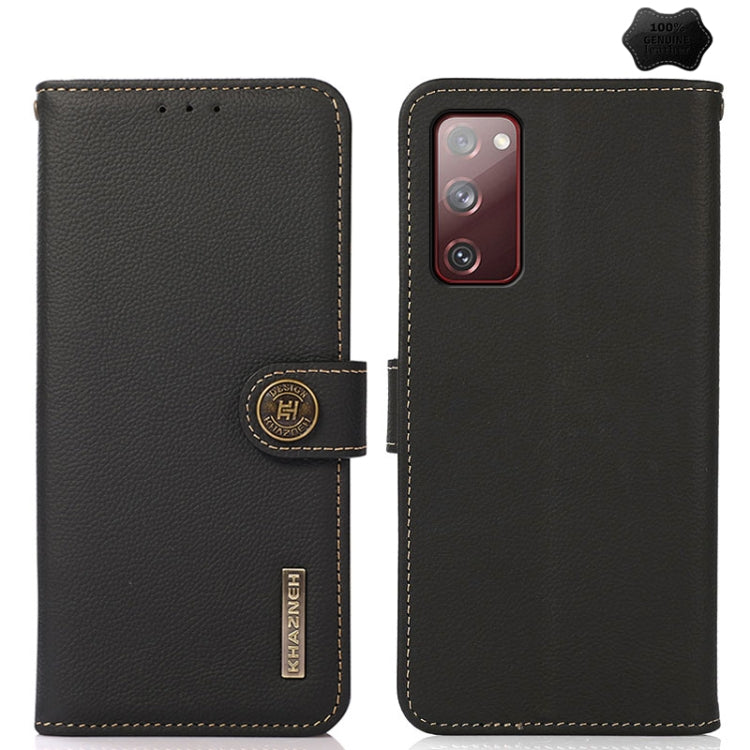 For Samsung Galaxy A16 5G KHAZNEH Custer Genuine Leather RFID Phone Case(Black) - Galaxy Phone Cases by buy2fix | Online Shopping UK | buy2fix