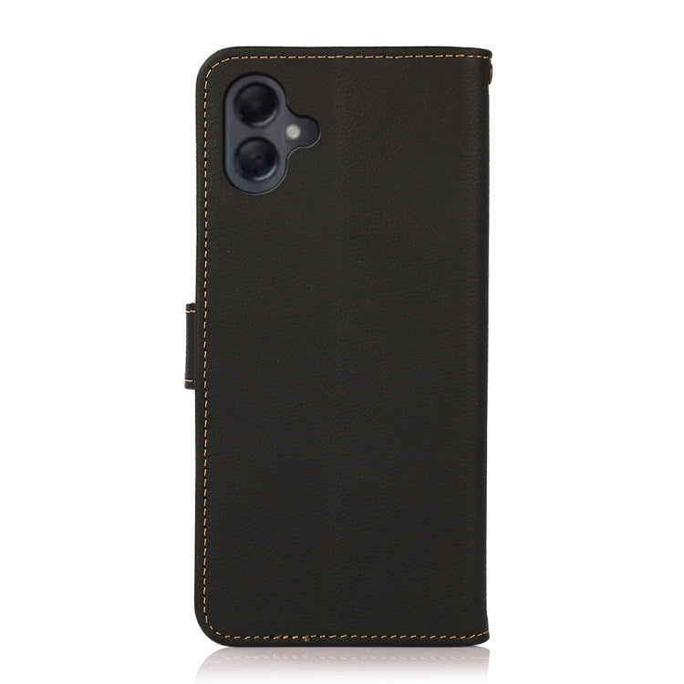 For Samsung Galaxy A06 4G KHAZNEH Custer Genuine Leather RFID Phone Case(Black) - Galaxy Phone Cases by buy2fix | Online Shopping UK | buy2fix