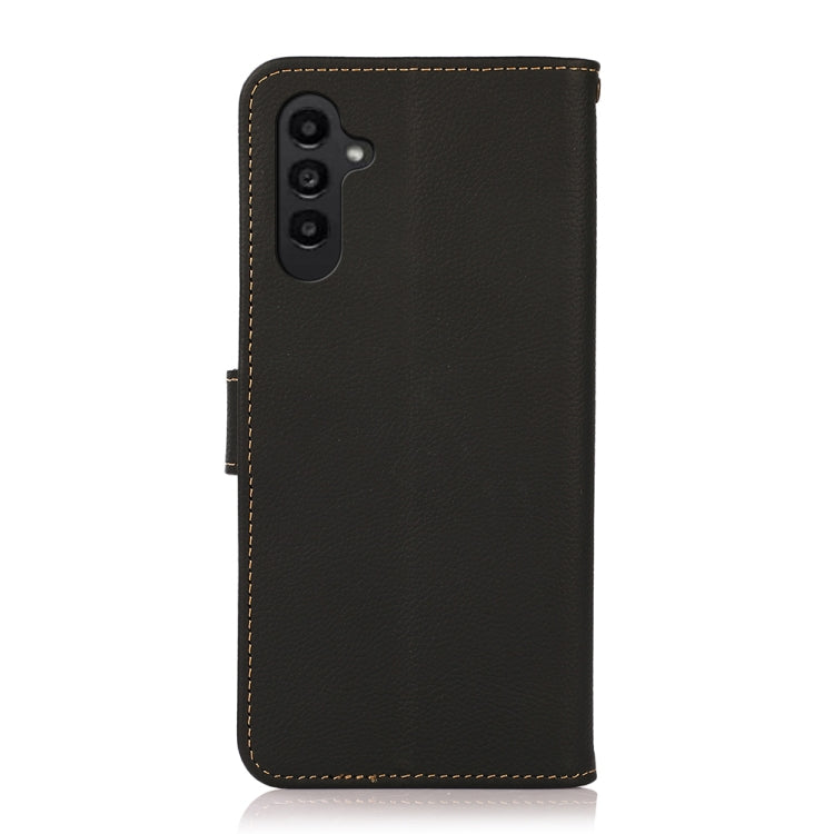 For Samsung Galaxy A26 5G KHAZNEH Custer Genuine Leather RFID Phone Case(Black) - Galaxy Phone Cases by buy2fix | Online Shopping UK | buy2fix