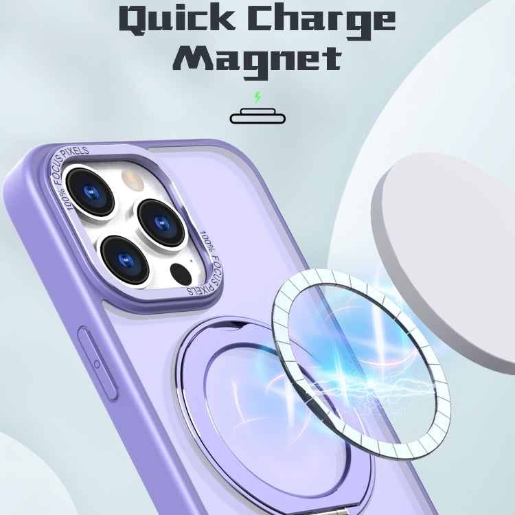 For iPhone 15 Pro Max Wing Series MagSafe Magnetic Ring Holder Phone Case(Light Purple) - iPhone 15 Pro Max Cases by buy2fix | Online Shopping UK | buy2fix