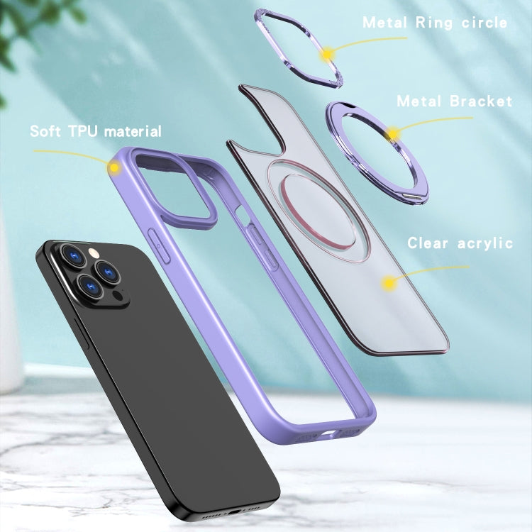 For iPhone 15 Pro Max Wing Series MagSafe Magnetic Ring Holder Phone Case(Light Purple) - iPhone 15 Pro Max Cases by buy2fix | Online Shopping UK | buy2fix