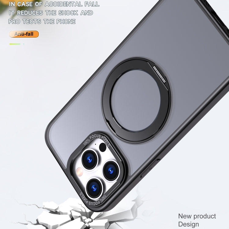 For iPhone 15 Pro Max Wing Series MagSafe Magnetic Ring Holder Phone Case(Black) - iPhone 15 Pro Max Cases by buy2fix | Online Shopping UK | buy2fix