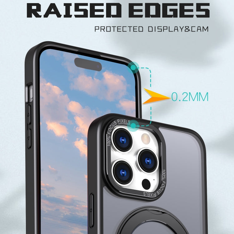 For iPhone 15 Pro Max Wing Series MagSafe Magnetic Ring Holder Phone Case(Black) - iPhone 15 Pro Max Cases by buy2fix | Online Shopping UK | buy2fix