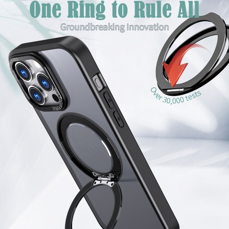 For iPhone 15 Pro Max Wing Series MagSafe Magnetic Ring Holder Phone Case(Black) - iPhone 15 Pro Max Cases by buy2fix | Online Shopping UK | buy2fix