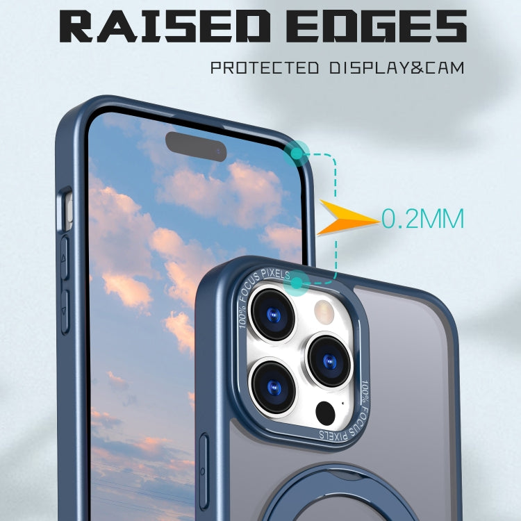 For iPhone 15 Pro Max Wing Series MagSafe Magnetic Ring Holder Phone Case(Blue) - iPhone 15 Pro Max Cases by buy2fix | Online Shopping UK | buy2fix