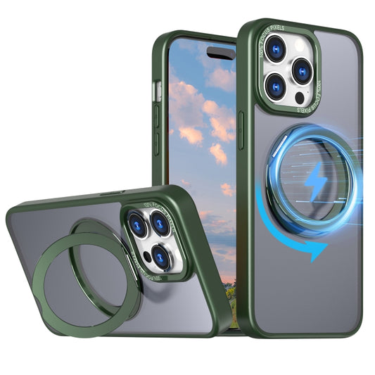 For iPhone 15 Pro Max Wing Series MagSafe Magnetic Ring Holder Phone Case(Green) - iPhone 15 Pro Max Cases by buy2fix | Online Shopping UK | buy2fix
