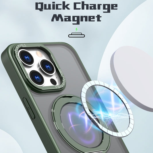 For iPhone 15 Pro Max Wing Series MagSafe Magnetic Ring Holder Phone Case(Green) - iPhone 15 Pro Max Cases by buy2fix | Online Shopping UK | buy2fix