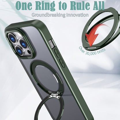 For iPhone 15 Pro Max Wing Series MagSafe Magnetic Ring Holder Phone Case(Green) - iPhone 15 Pro Max Cases by buy2fix | Online Shopping UK | buy2fix