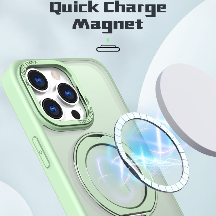 For iPhone 15 Pro Max Wing Series MagSafe Magnetic Ring Holder Phone Case(Avocado Green) - iPhone 15 Pro Max Cases by buy2fix | Online Shopping UK | buy2fix