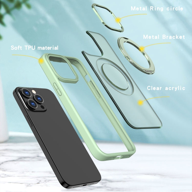 For iPhone 15 Pro Max Wing Series MagSafe Magnetic Ring Holder Phone Case(Avocado Green) - iPhone 15 Pro Max Cases by buy2fix | Online Shopping UK | buy2fix