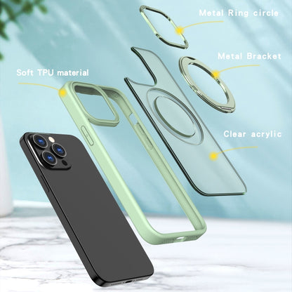 For iPhone 15 Pro Max Wing Series MagSafe Magnetic Ring Holder Phone Case(Avocado Green) - iPhone 15 Pro Max Cases by buy2fix | Online Shopping UK | buy2fix