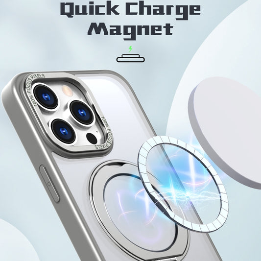 For iPhone 15 Pro Max Wing Series MagSafe Magnetic Ring Holder Phone Case(Titanium Gray) - iPhone 15 Pro Max Cases by buy2fix | Online Shopping UK | buy2fix