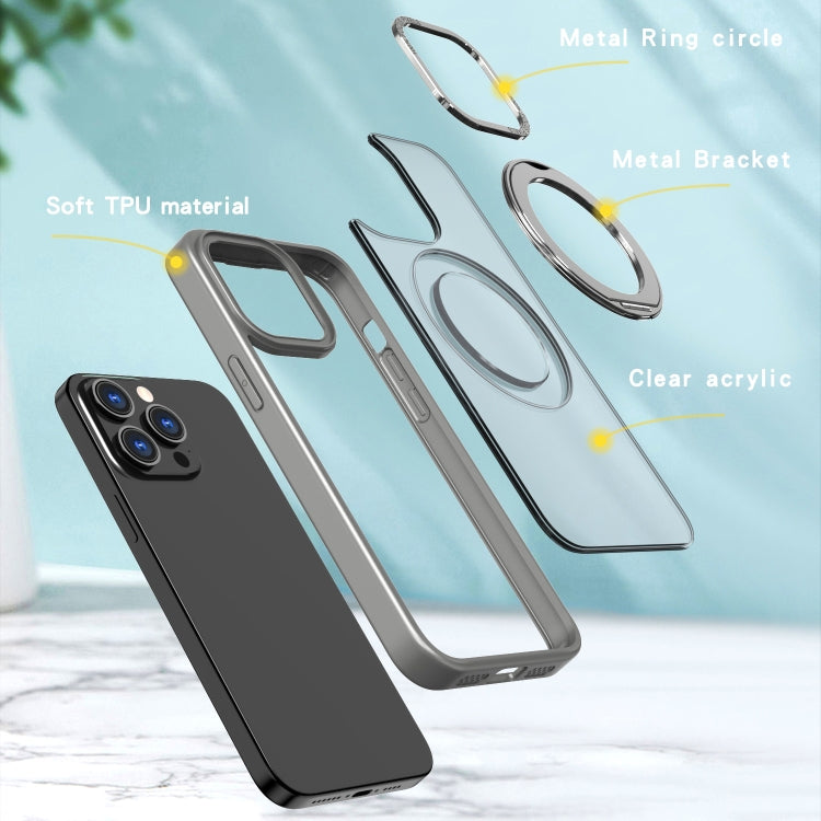 For iPhone 15 Pro Max Wing Series MagSafe Magnetic Ring Holder Phone Case(Titanium Gray) - iPhone 15 Pro Max Cases by buy2fix | Online Shopping UK | buy2fix